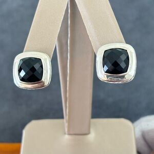 David Yurman Sterling silver Albion Earrings with Black Onyx-Small